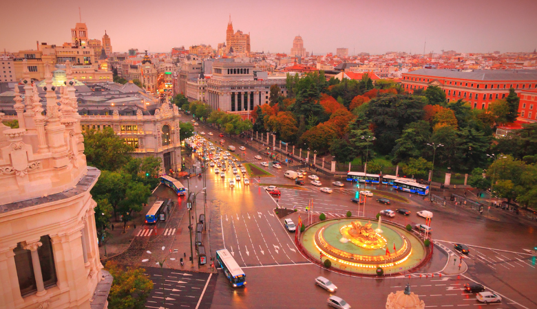 Coches que cruzan Madrid