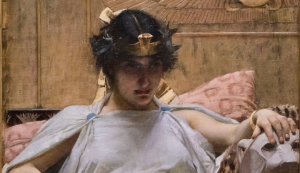 Exposiciones inmersivas Madrid 2025: Cleopatra, la reinda de Egipto. Cuadro de John William Waterhouse (1887).